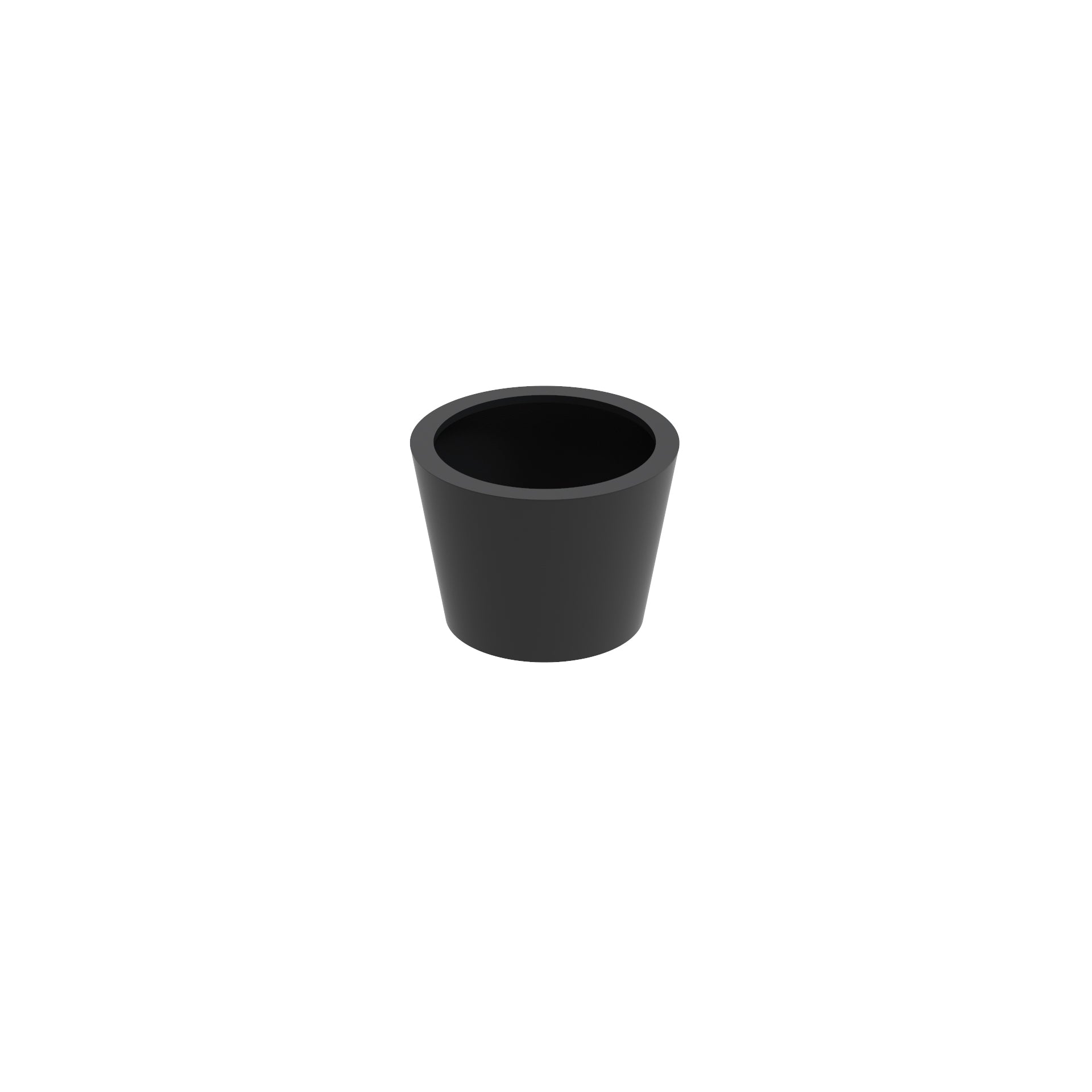 Round black aluminium garden pot planter