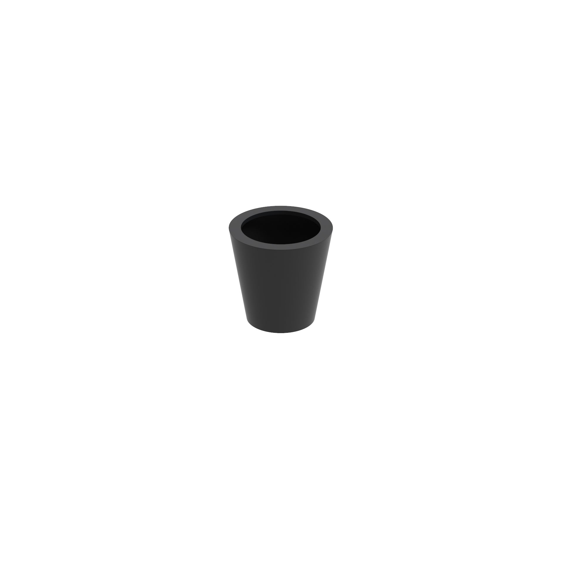 Round black aluminium garden pot planter