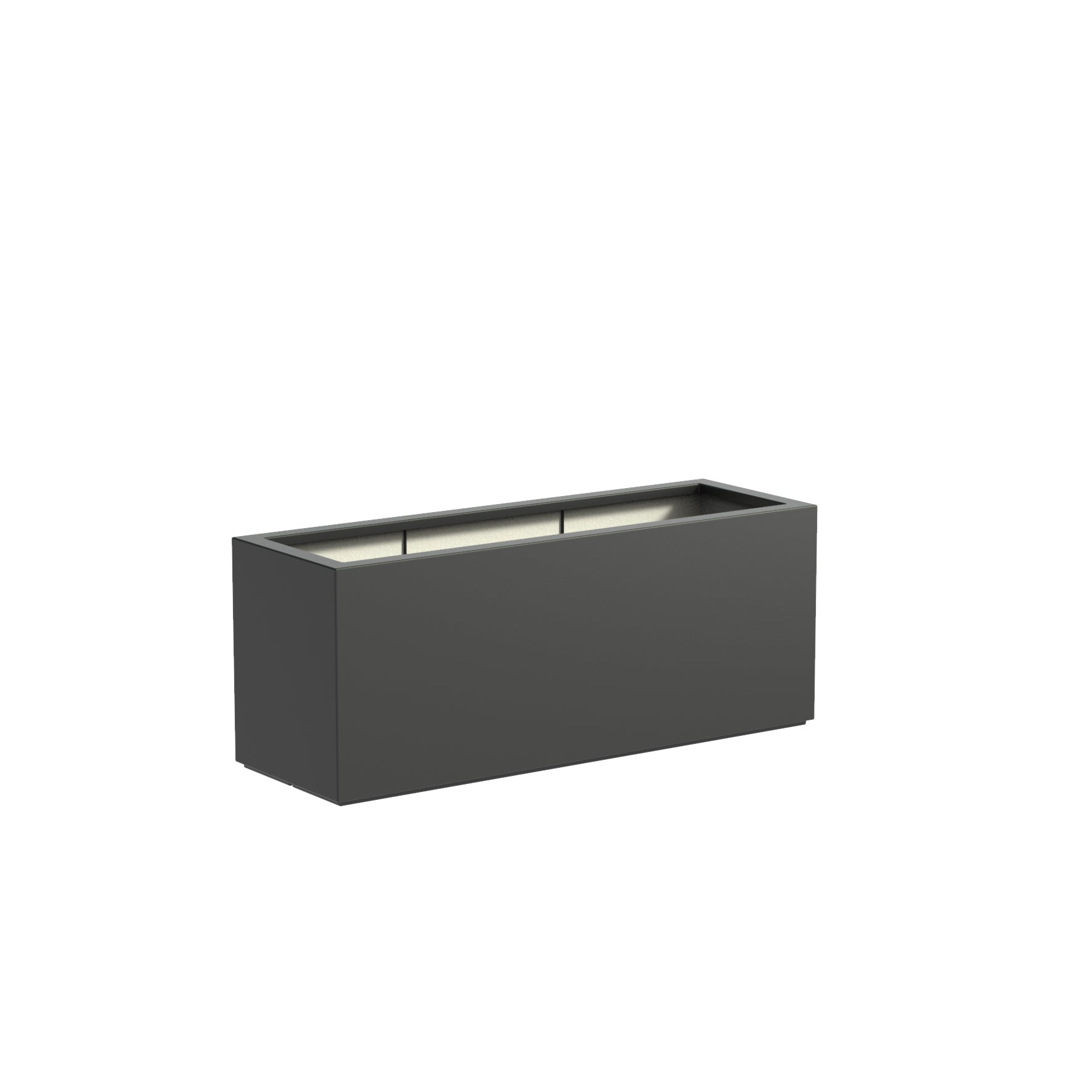 black fibreglass trough garden planter