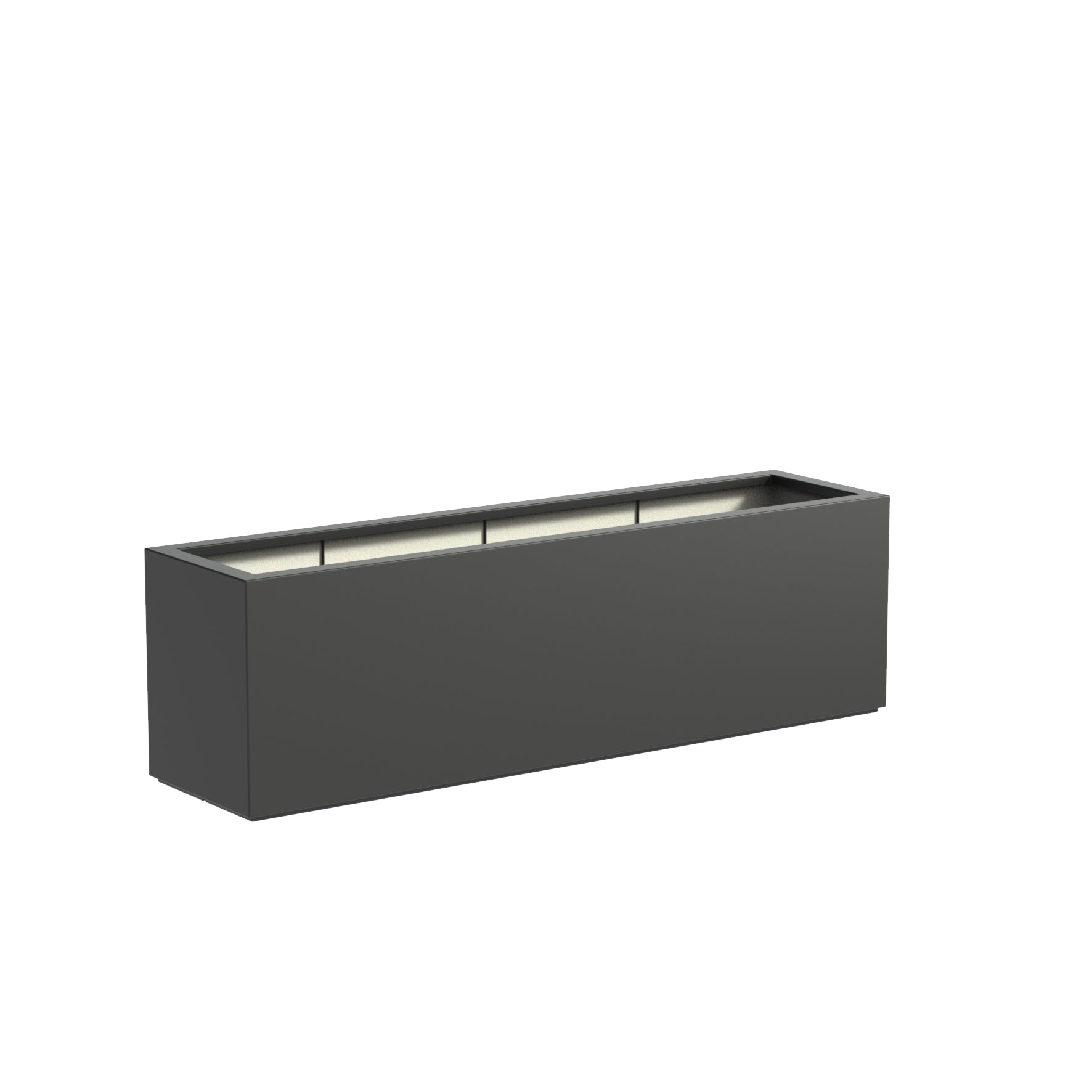 black fibreglass trough garden planter