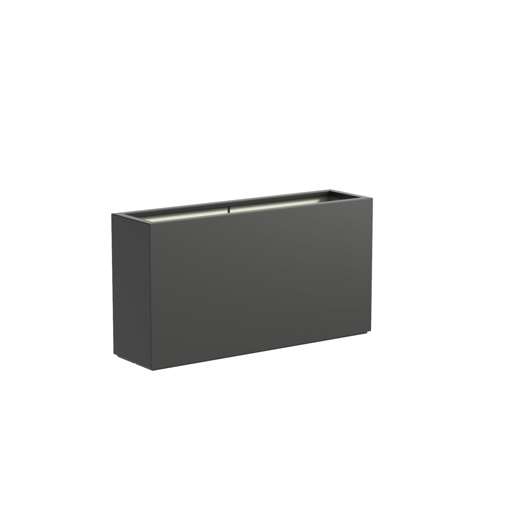 black fibreglass trough garden planter