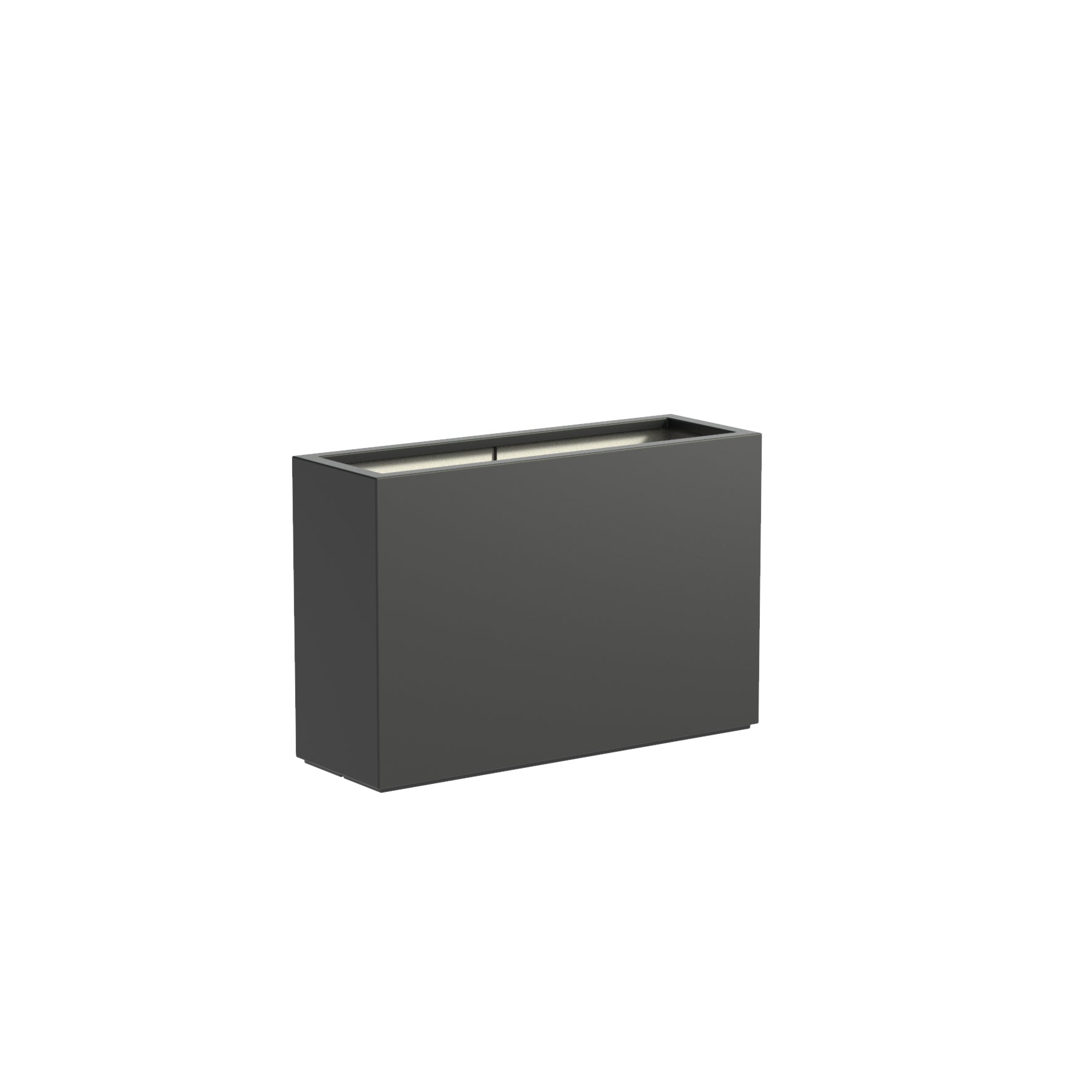 black fibreglass trough garden planter