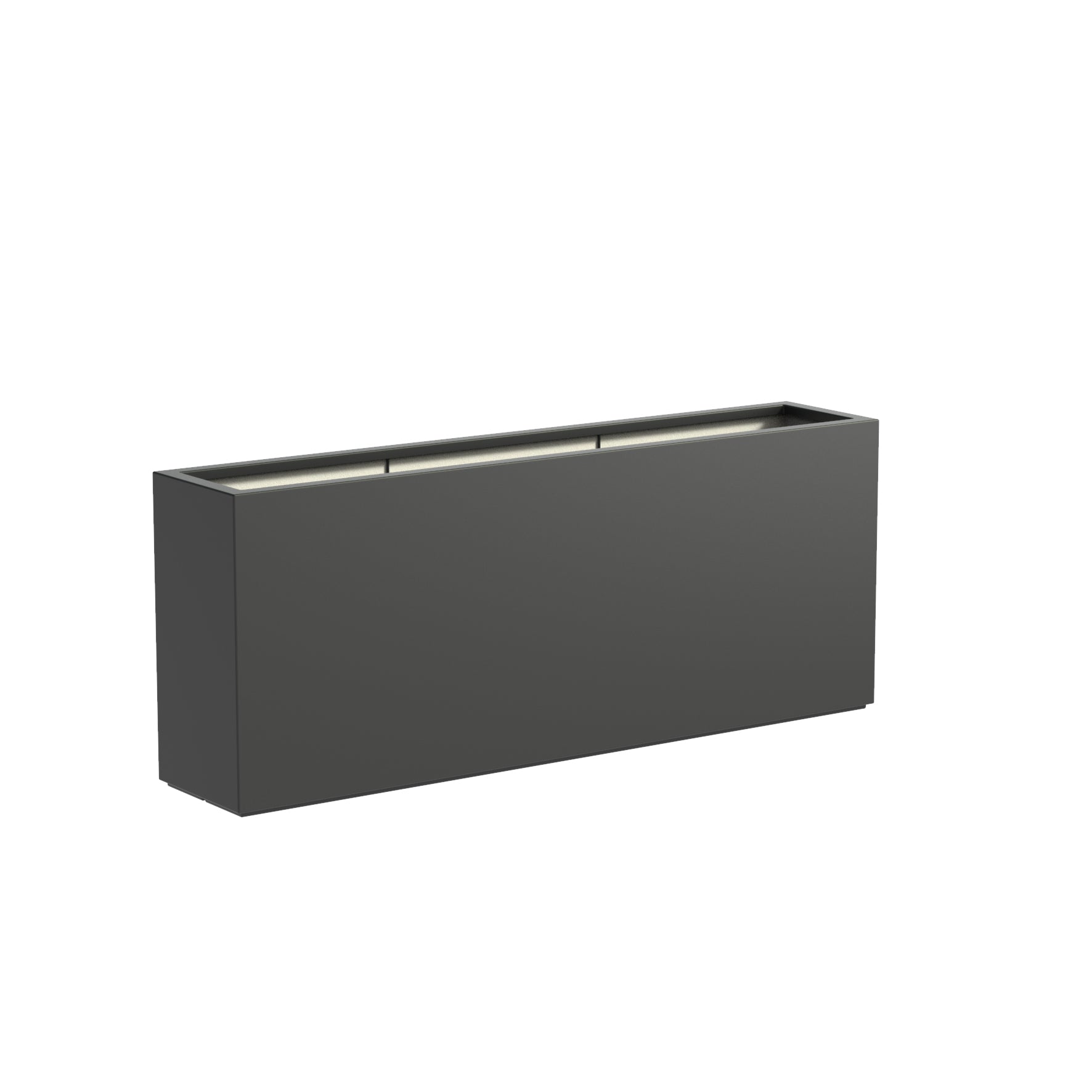 black fibreglass trough garden planter