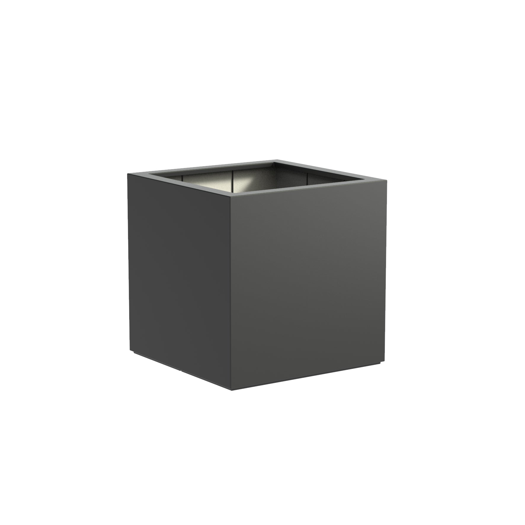 black cube fibreglass garden planter in a variety of sizes