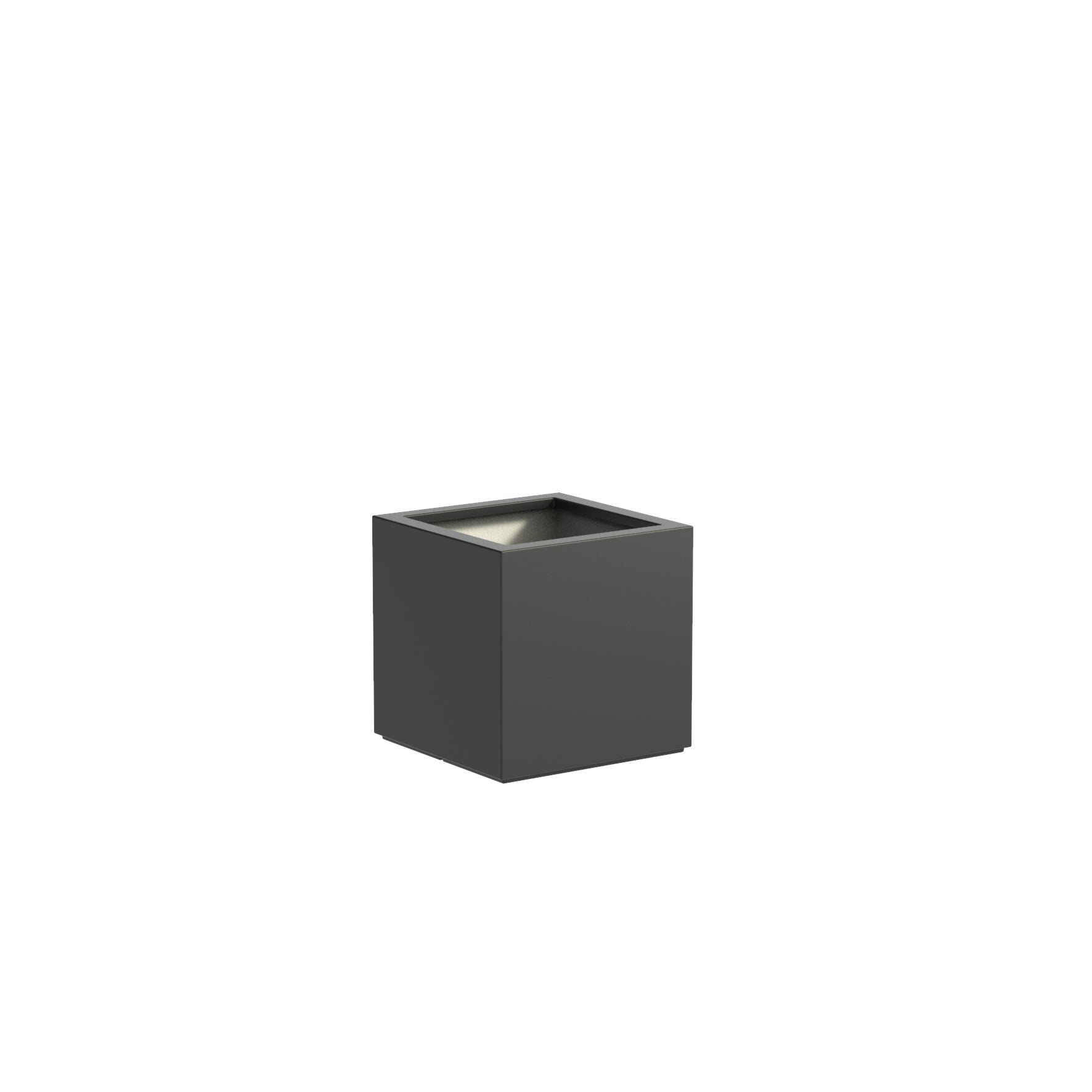 black cube fibreglass garden planter in a variety of sizes