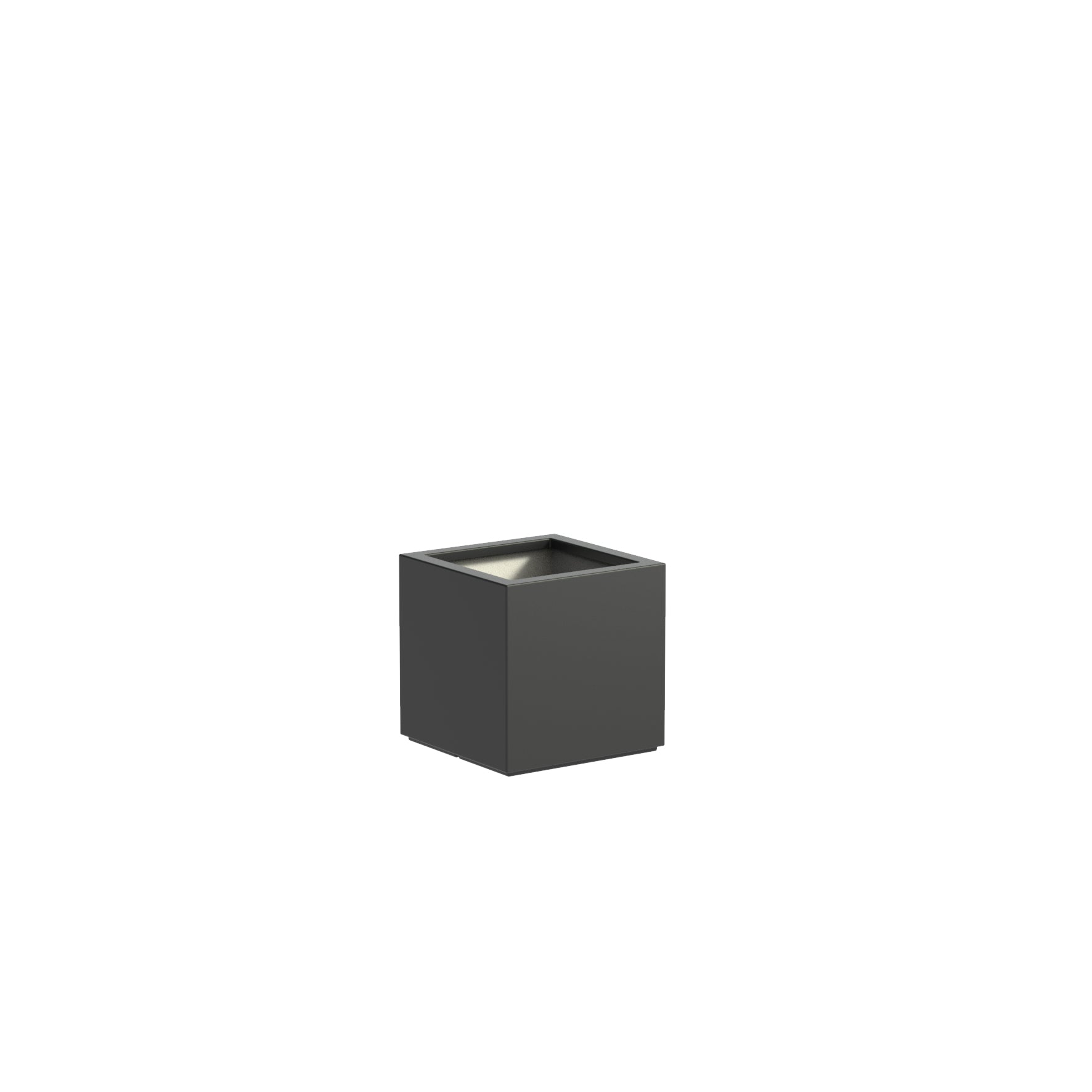 black cube fibreglass garden planter in a variety of sizes