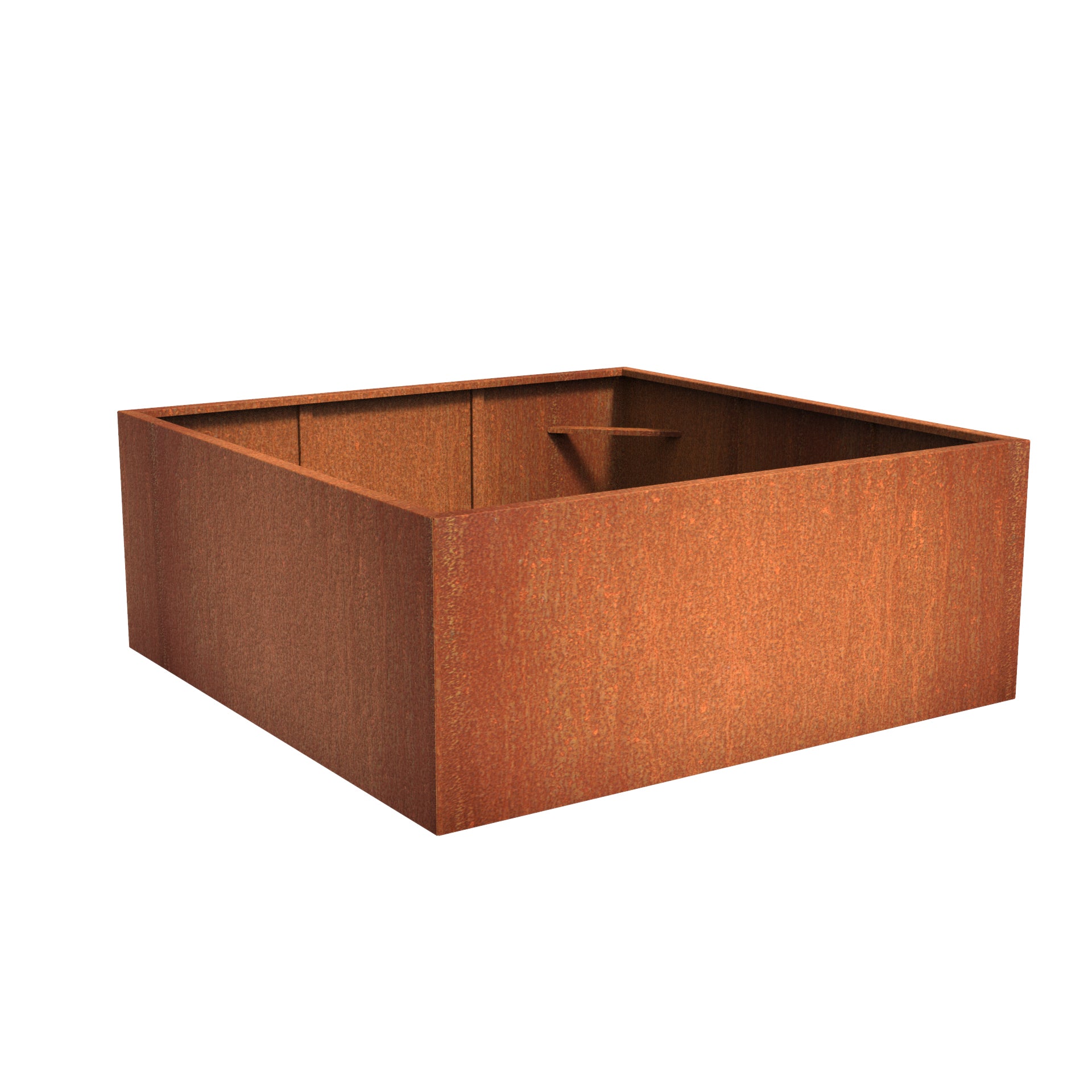 Corten steel garden planter available in various sizes 