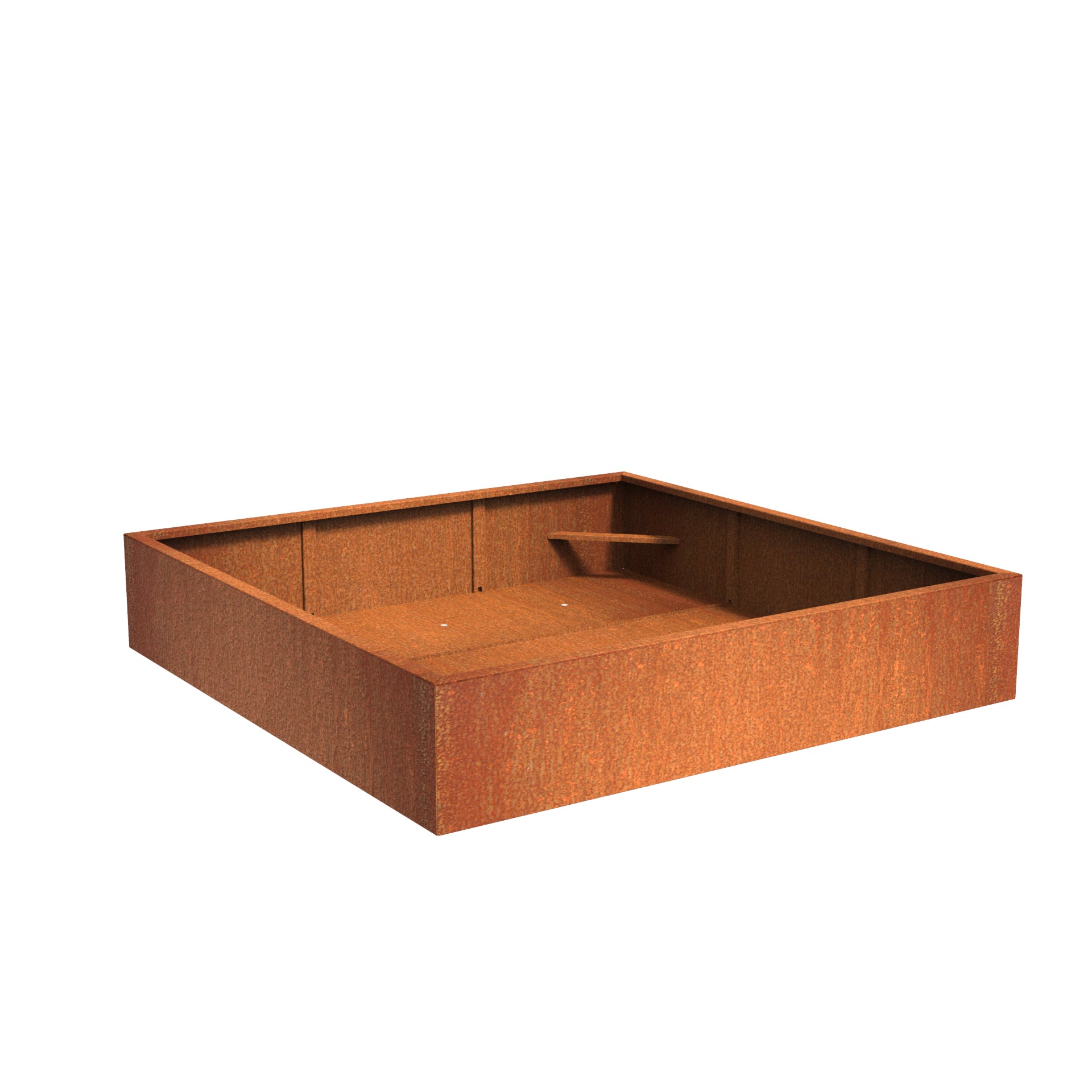 Corten steel garden planter available in various sizes 