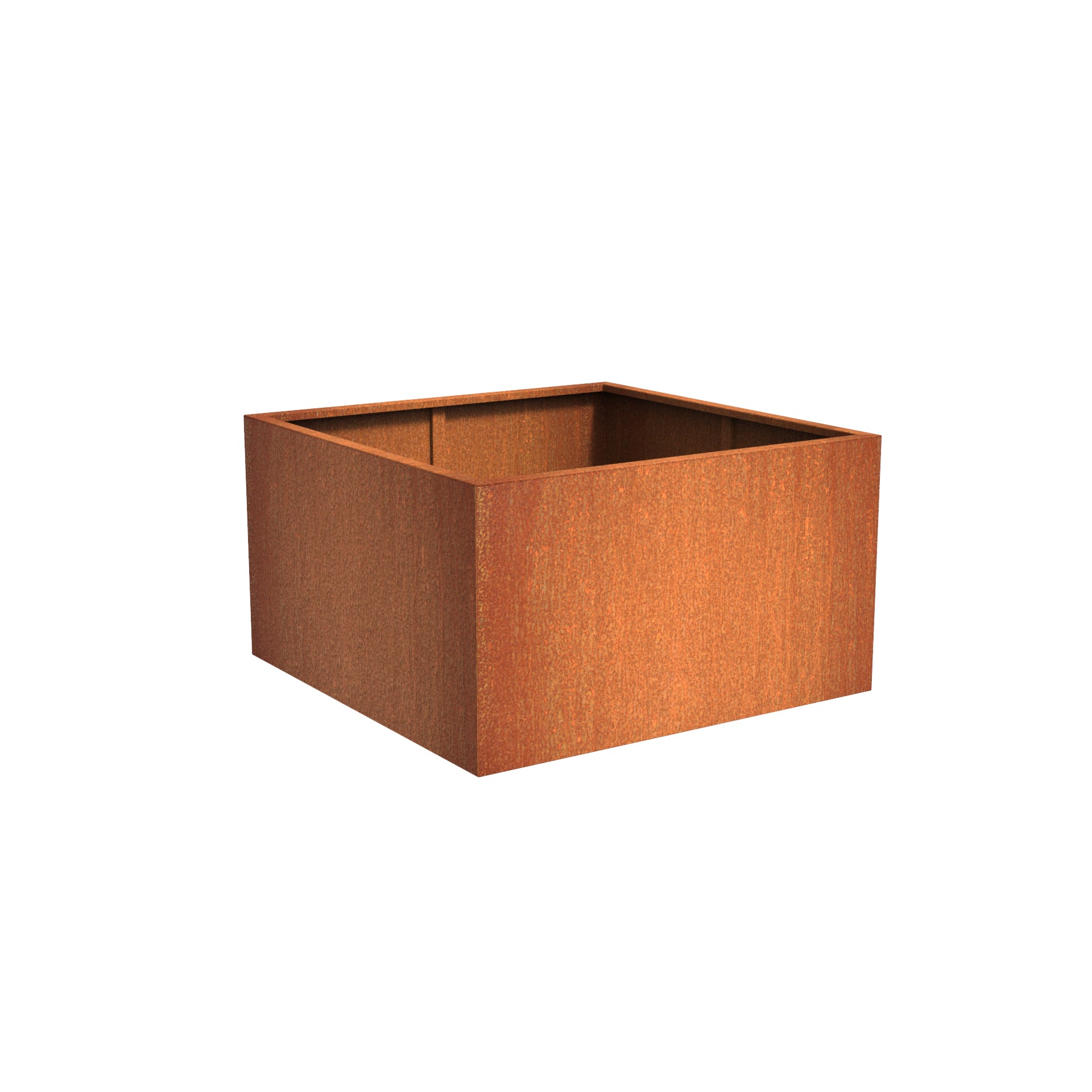 Corten steel garden planter available in various sizes 