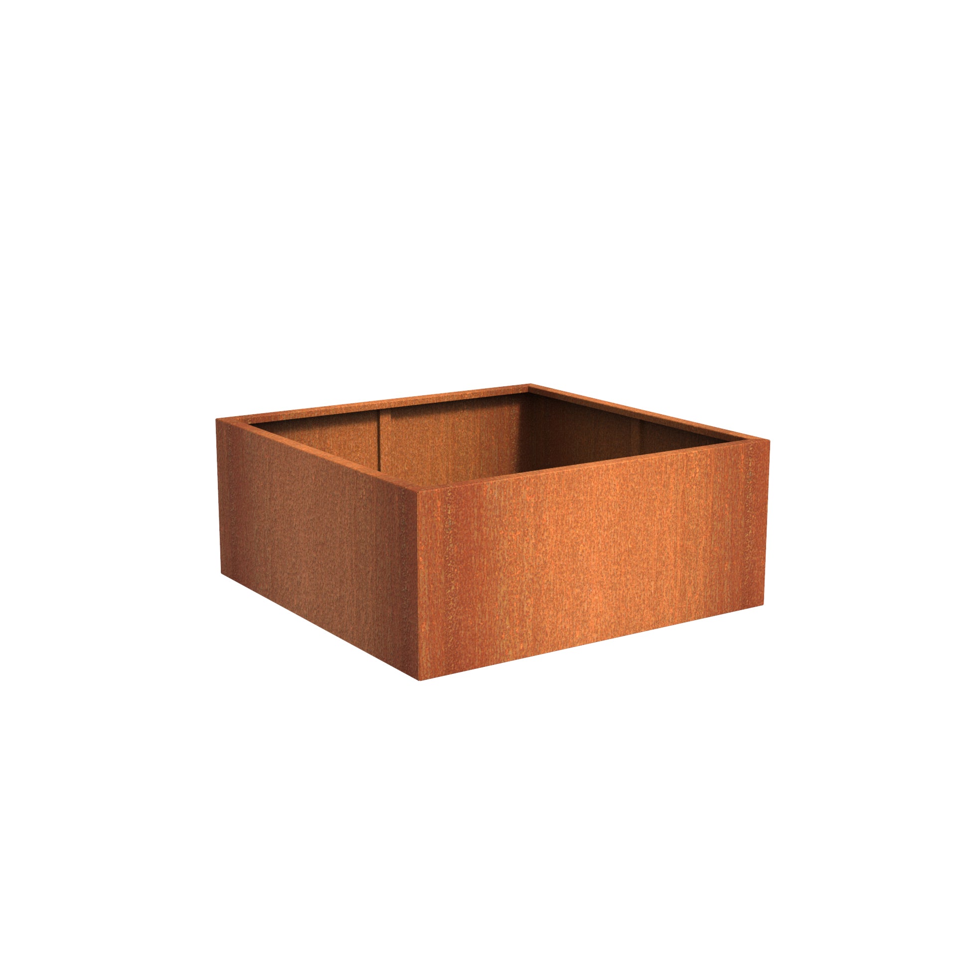 Corten steel garden planter available in various sizes 