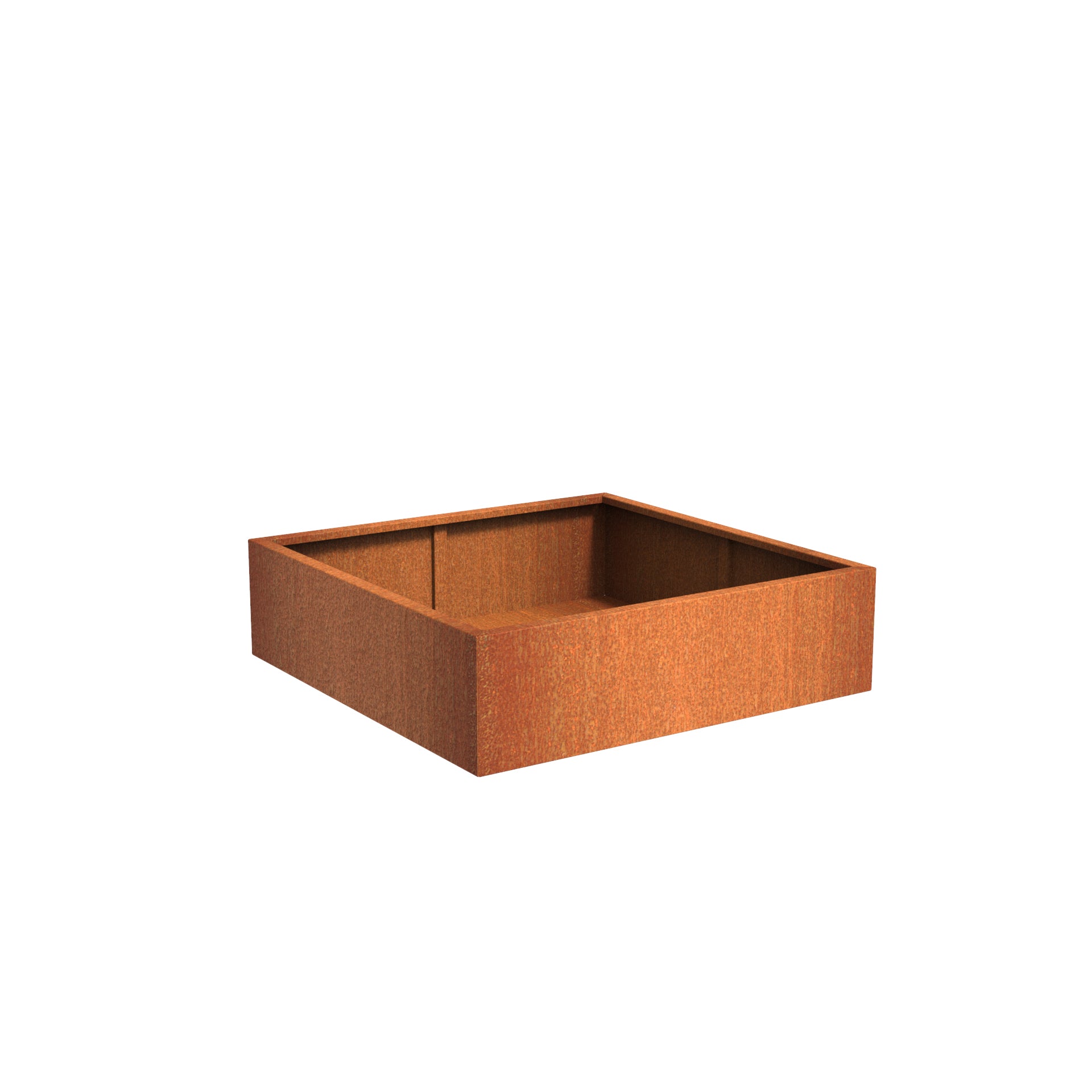 Corten steel garden planter available in various sizes 