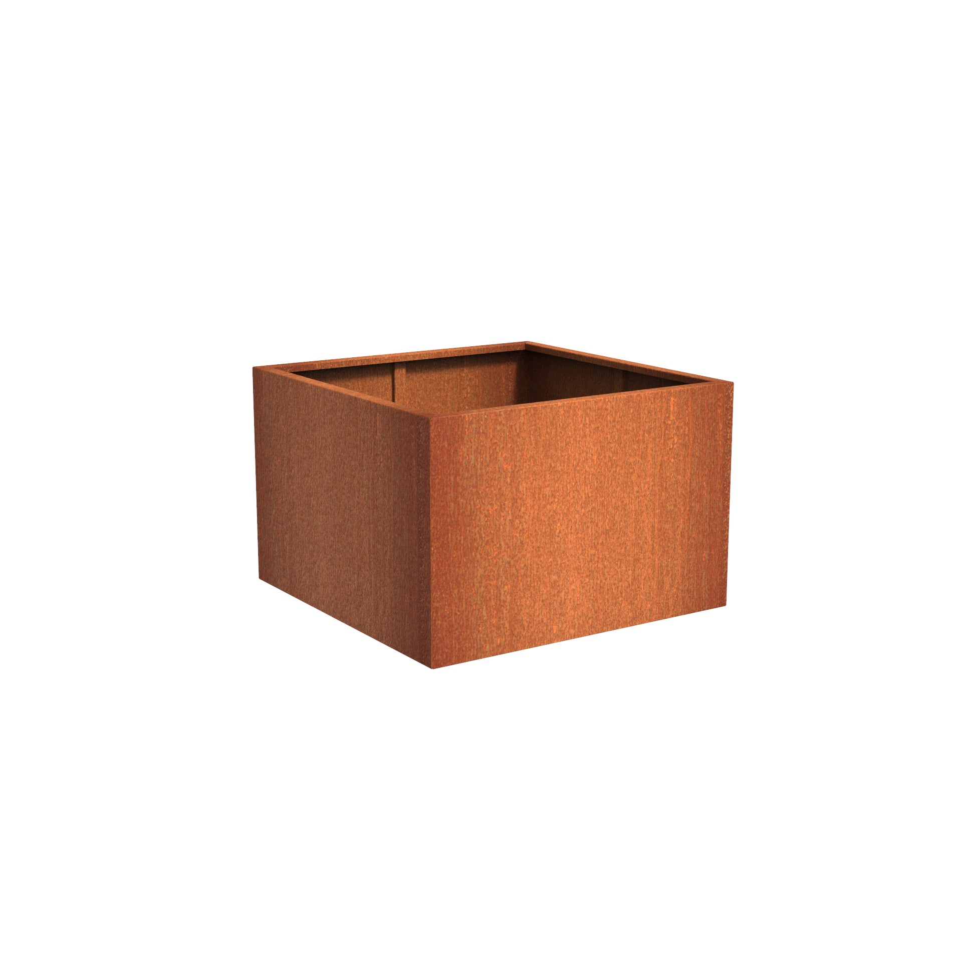 Corten steel garden planter available in various sizes 