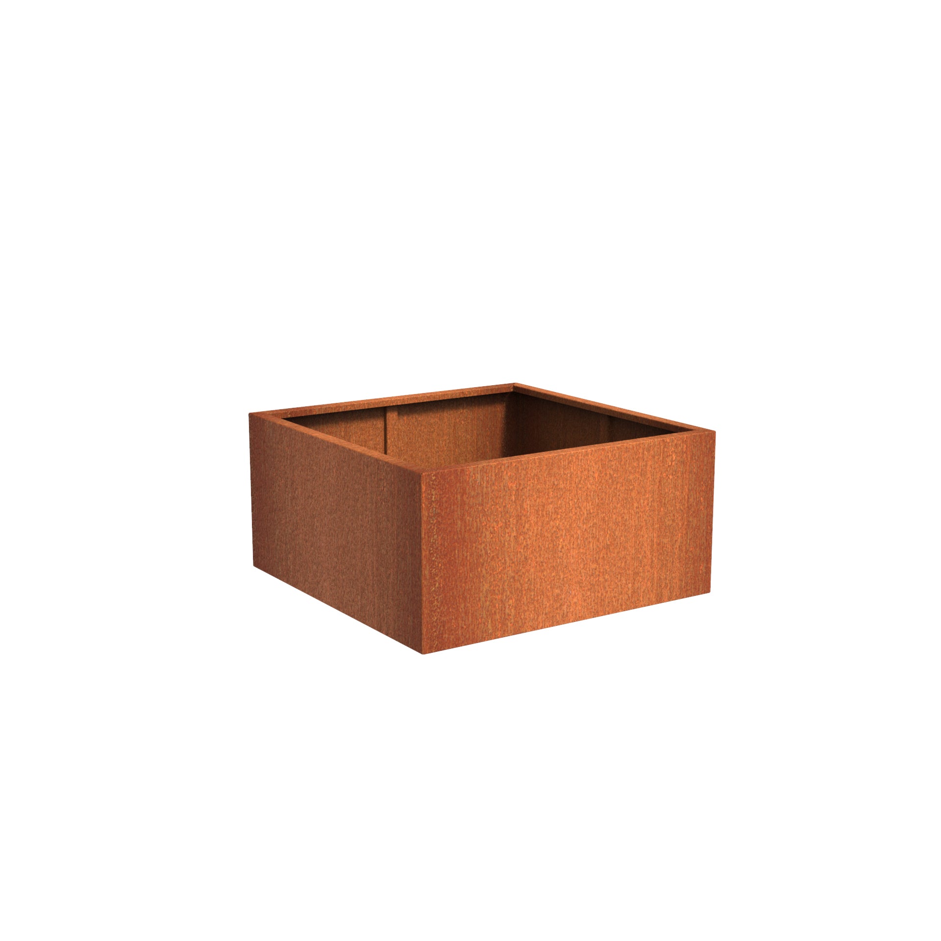 Corten steel garden planter available in various sizes 