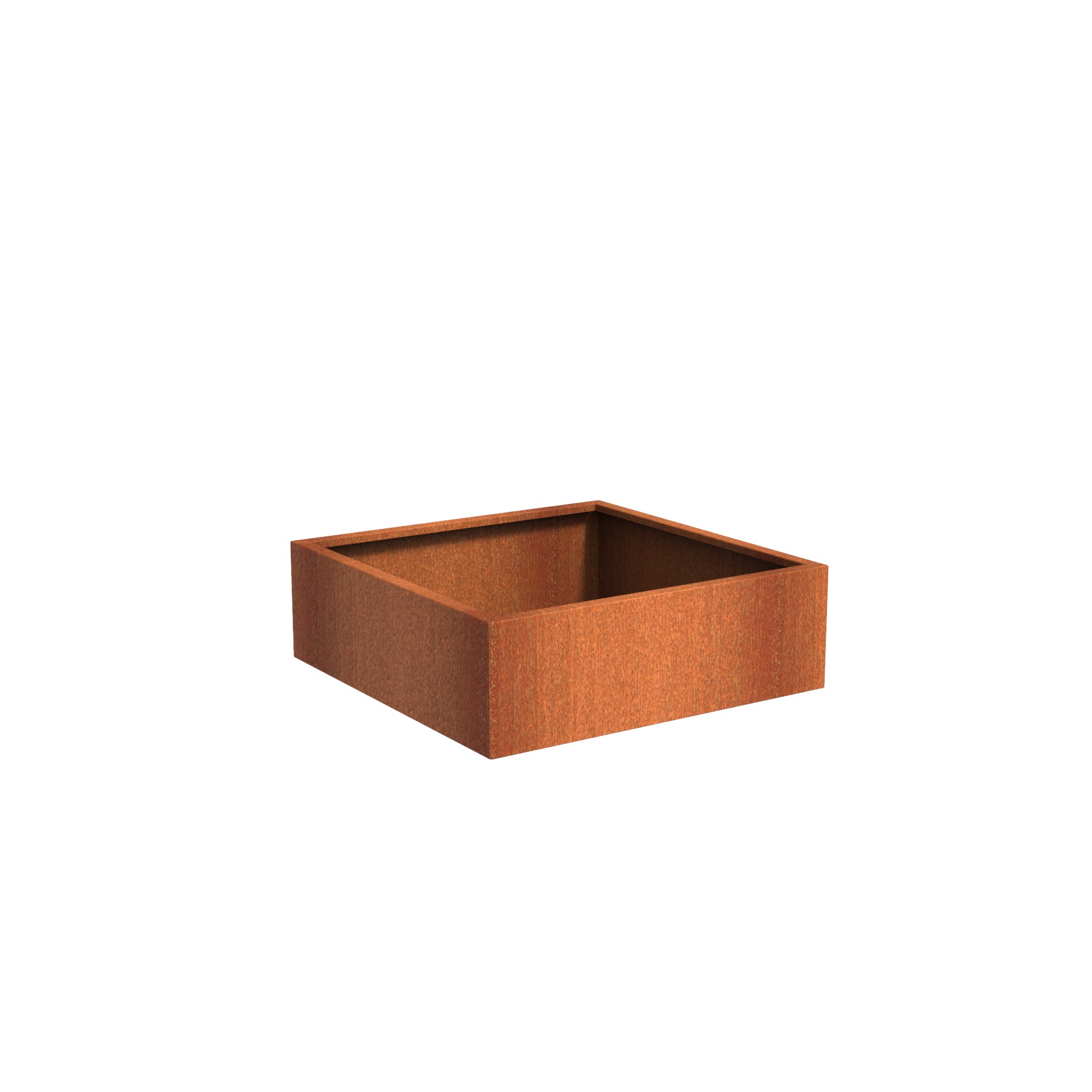 Corten steel garden planter available in various sizes 