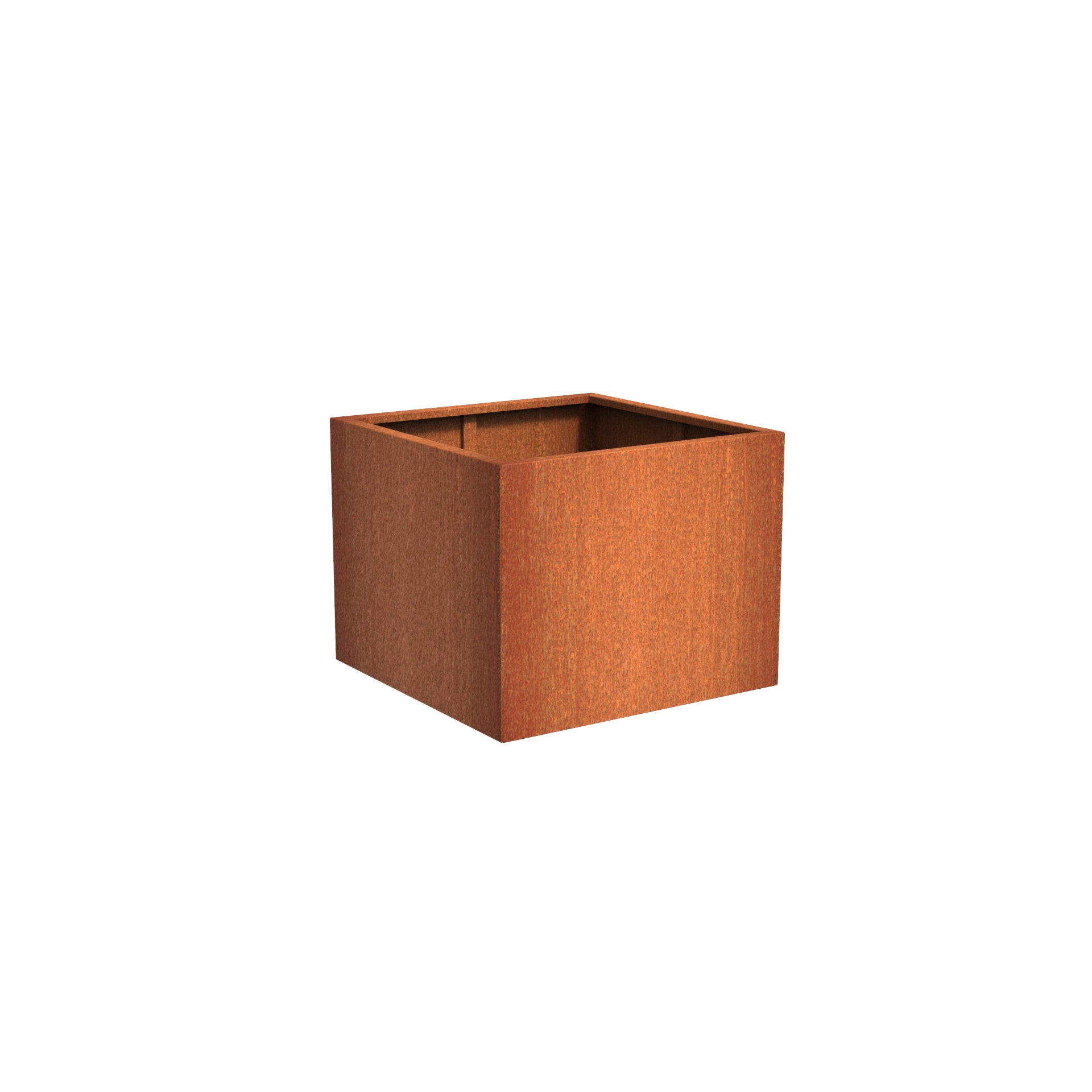 Corten steel garden planter available in various sizes 