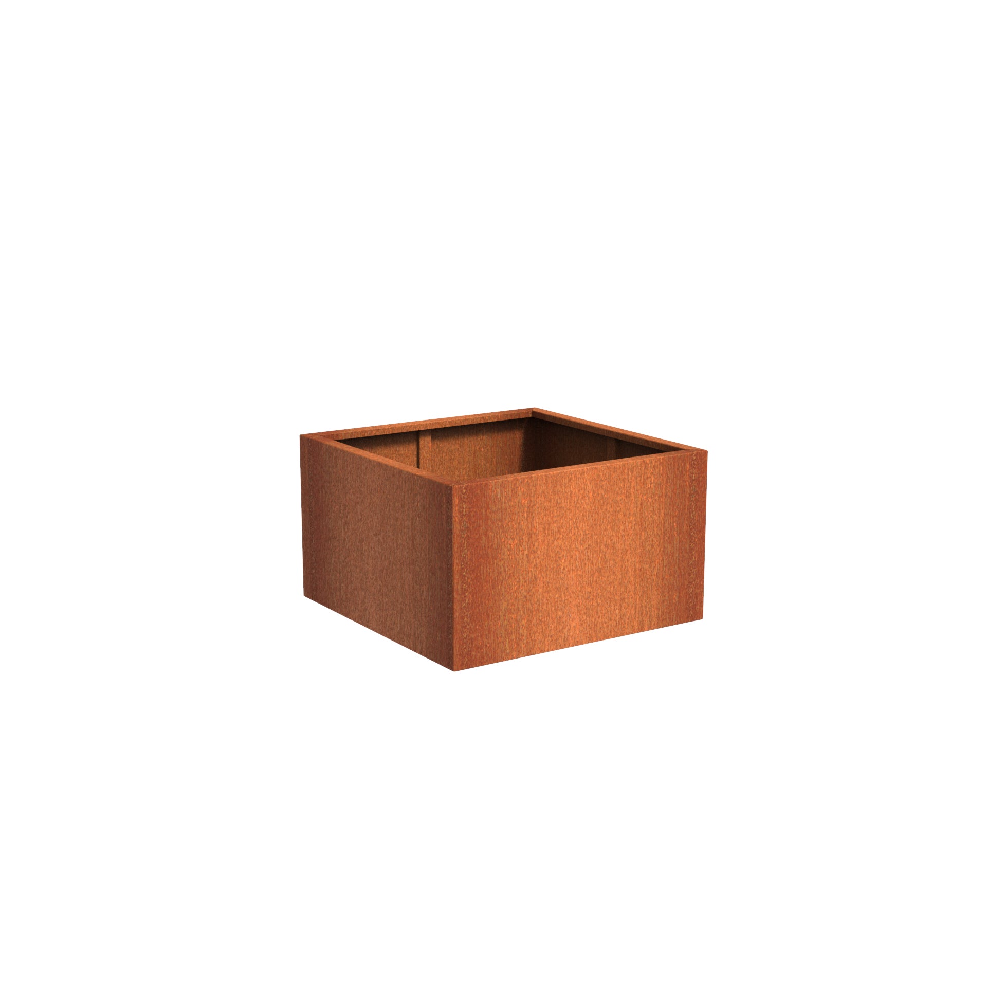 Corten steel garden planter available in various sizes 