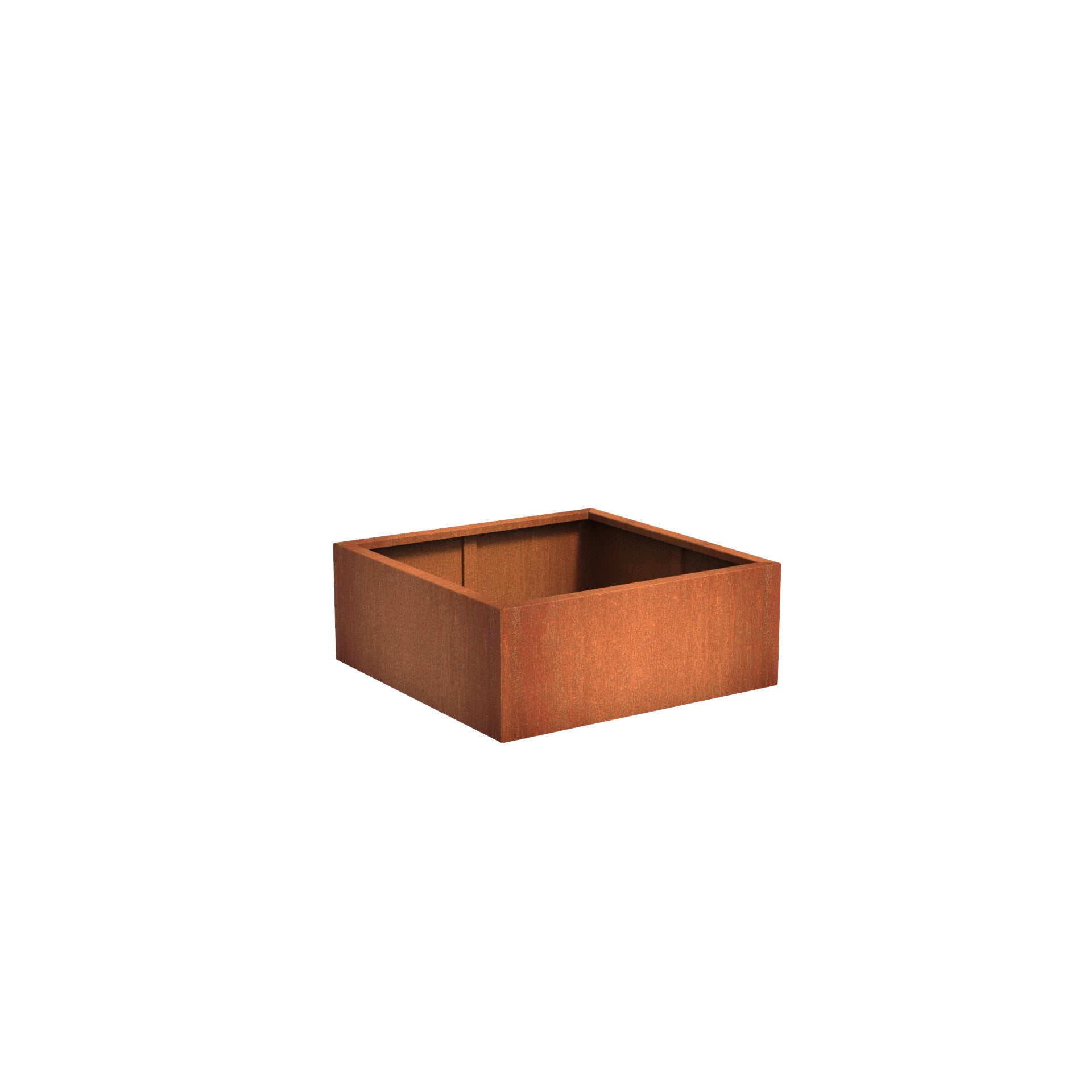 Corten steel garden planter available in various sizes 