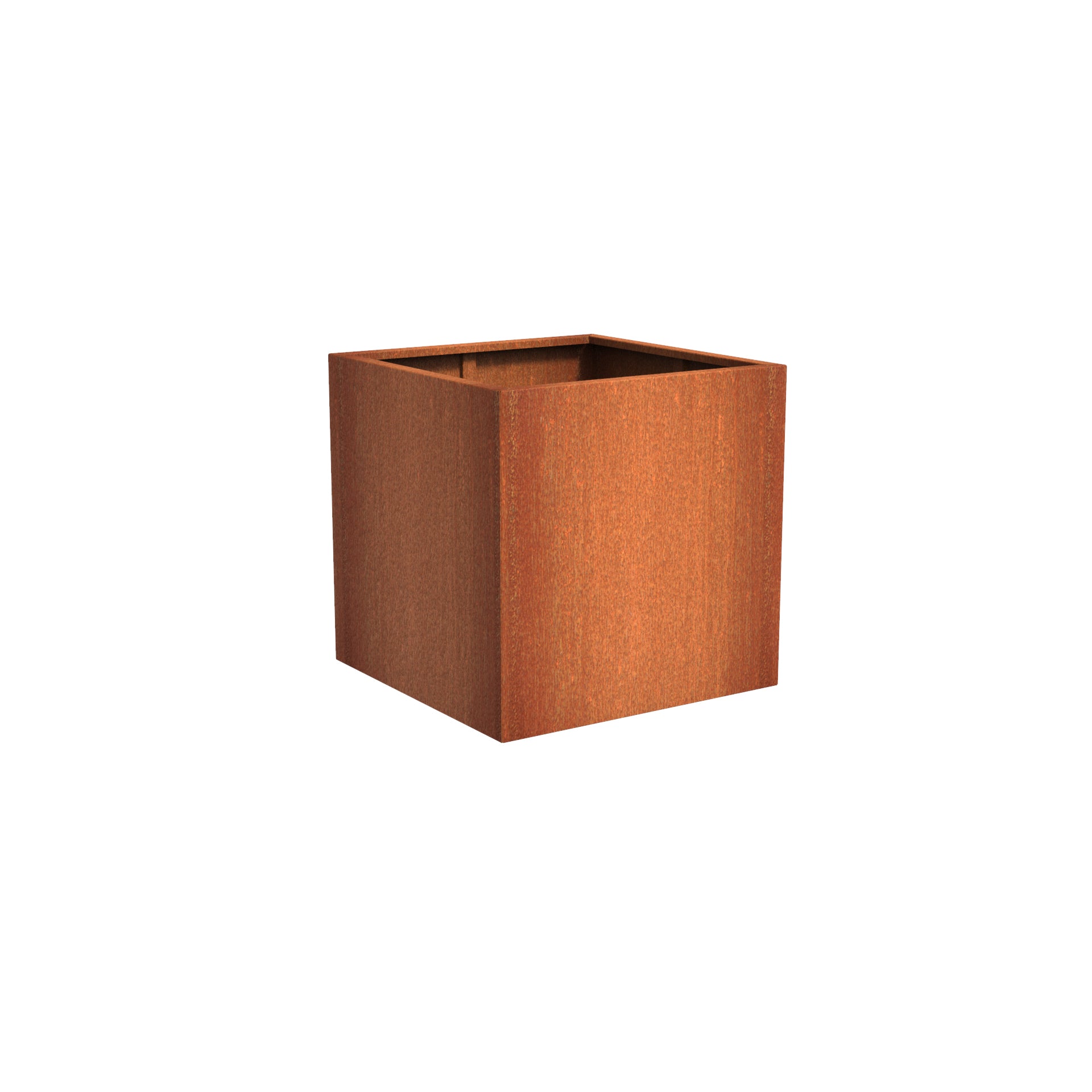 Corten Steel cube garden planter