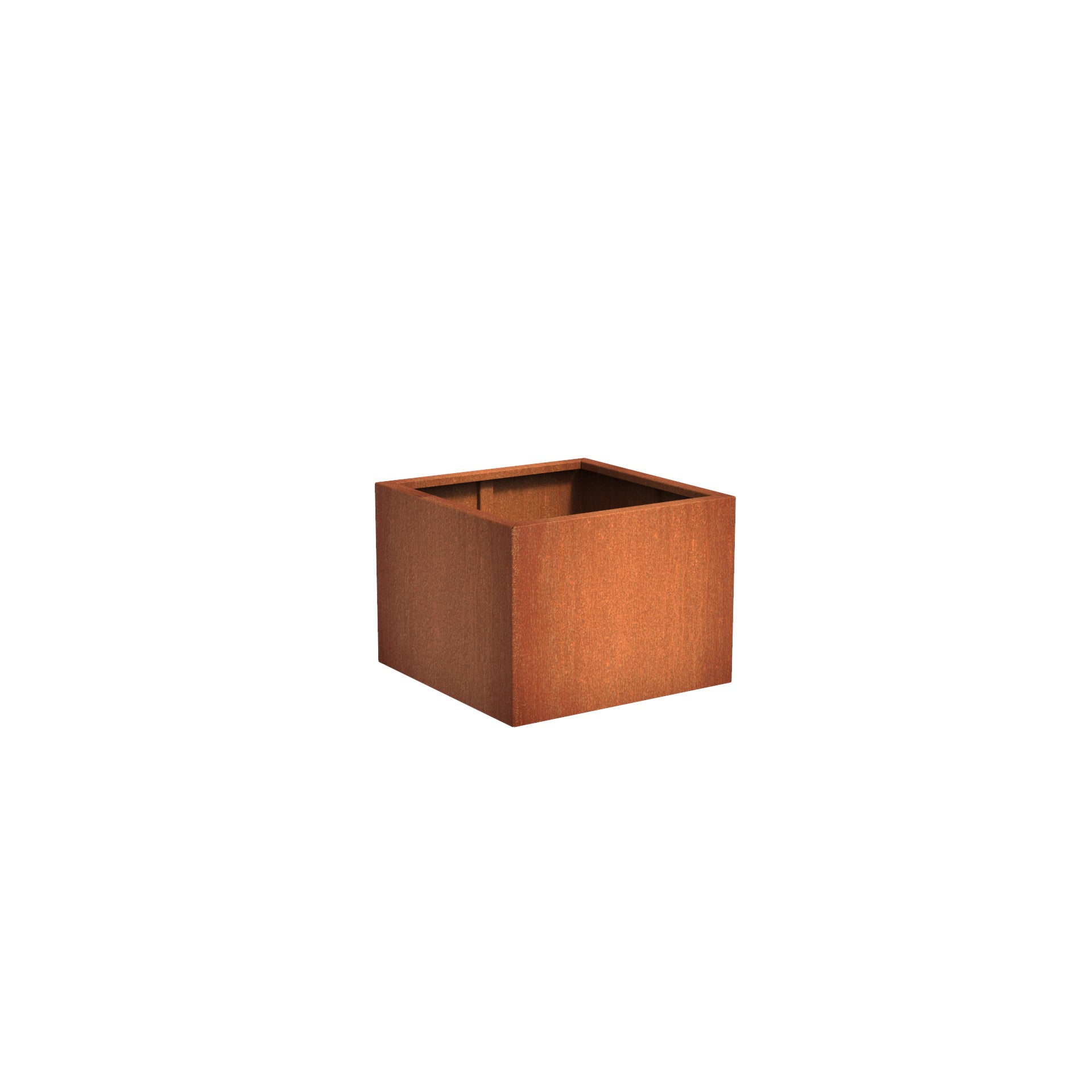 Corten steel garden planter available in various sizes 