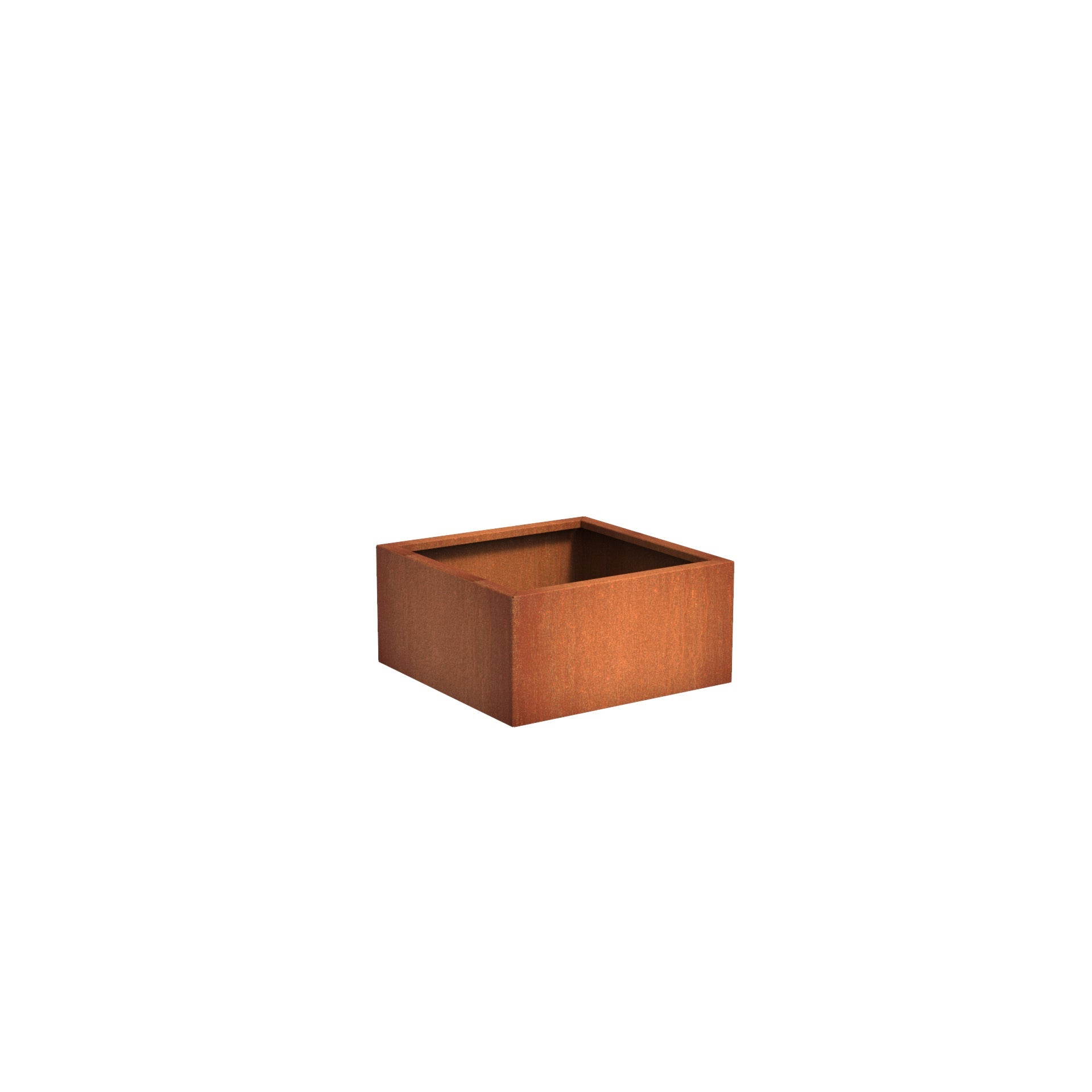 Corten steel garden planter available in various sizes 