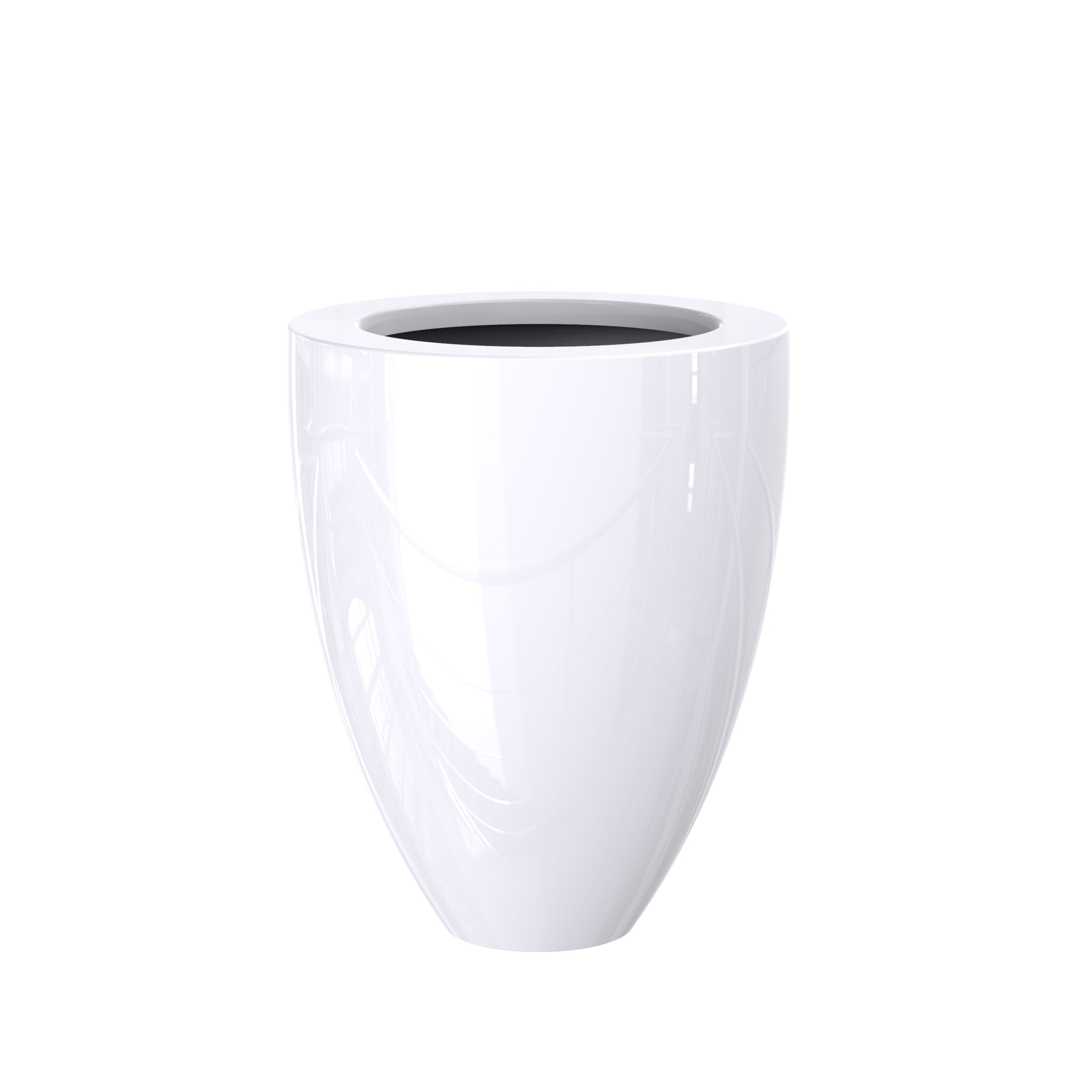 High Gloss White Fiberglass Garden Planter