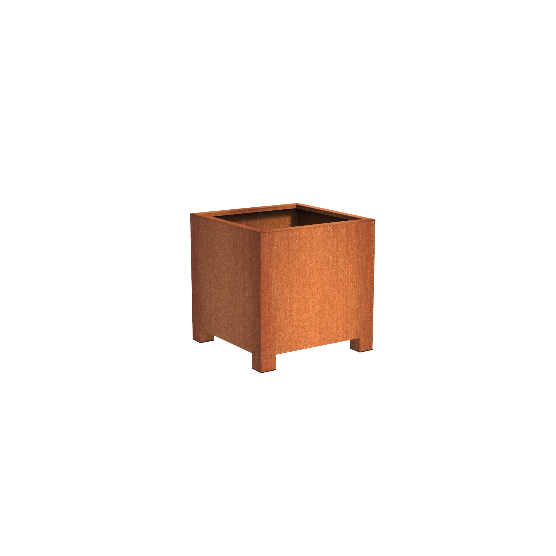 Coten steel cube garden planter with feet