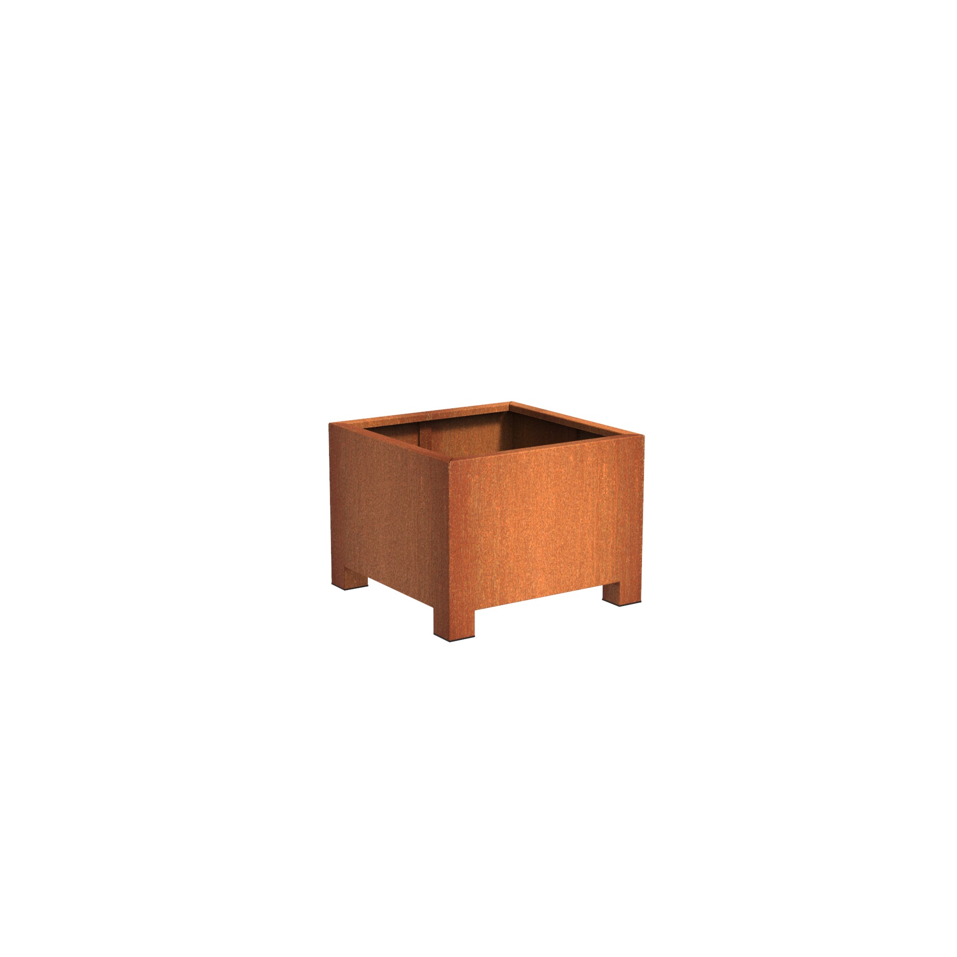 Coten steel cube garden planter with feet