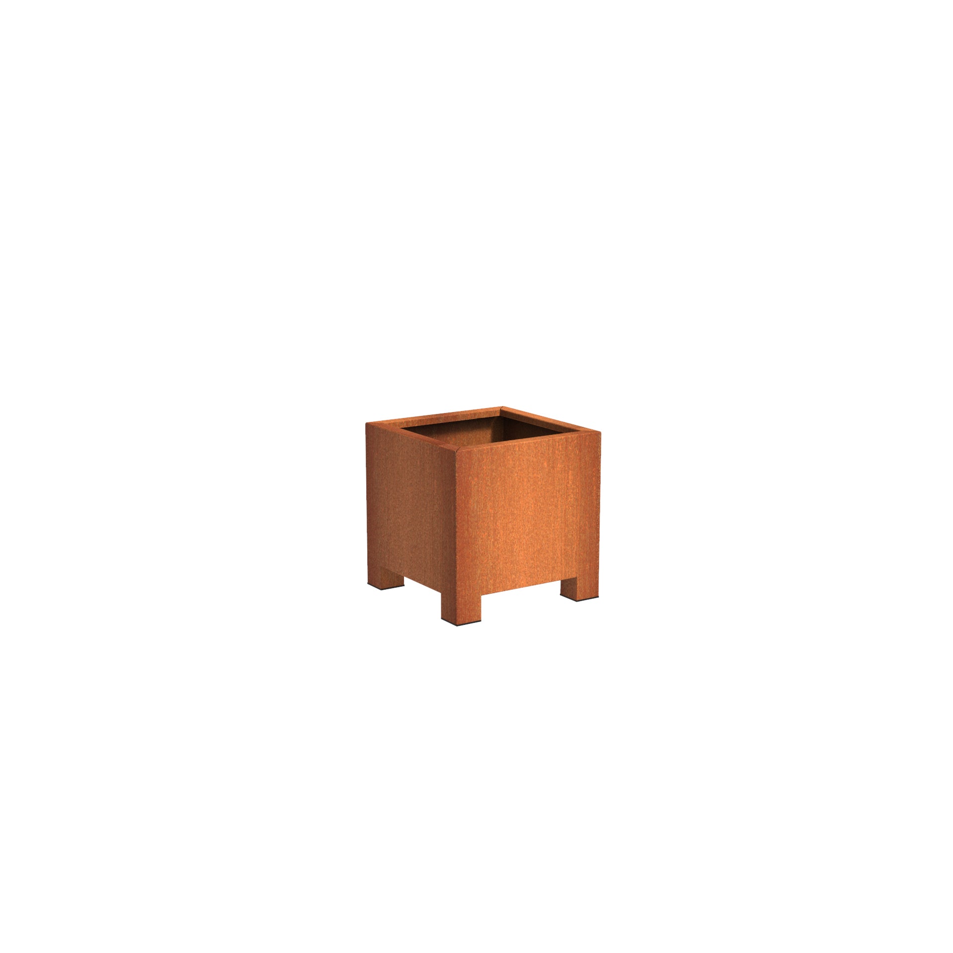 Coten steel cube garden planter with feet