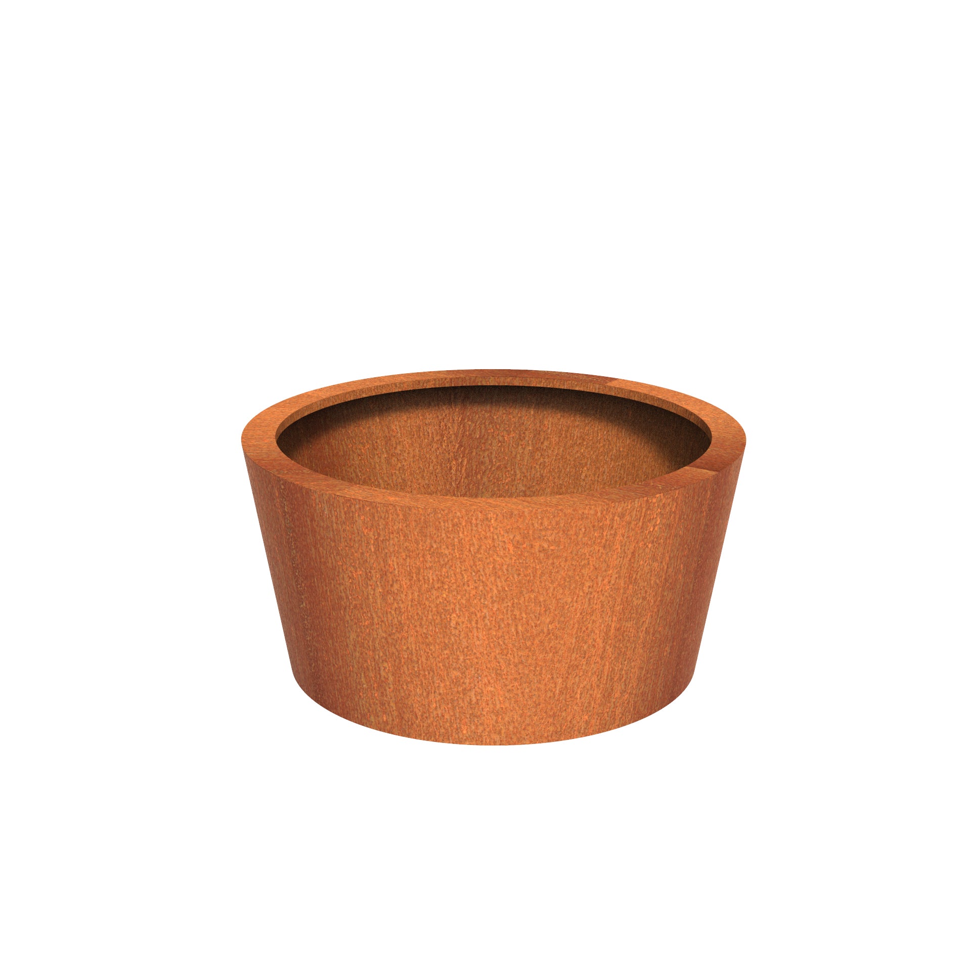 round corten steel garden planter