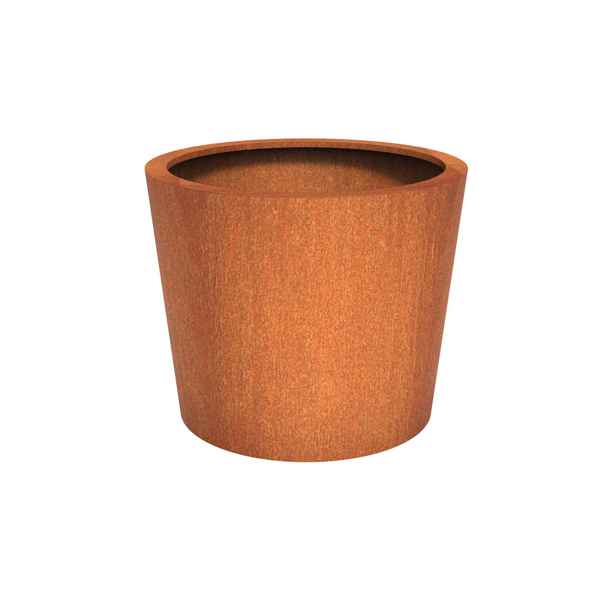 round corten steel garden planter