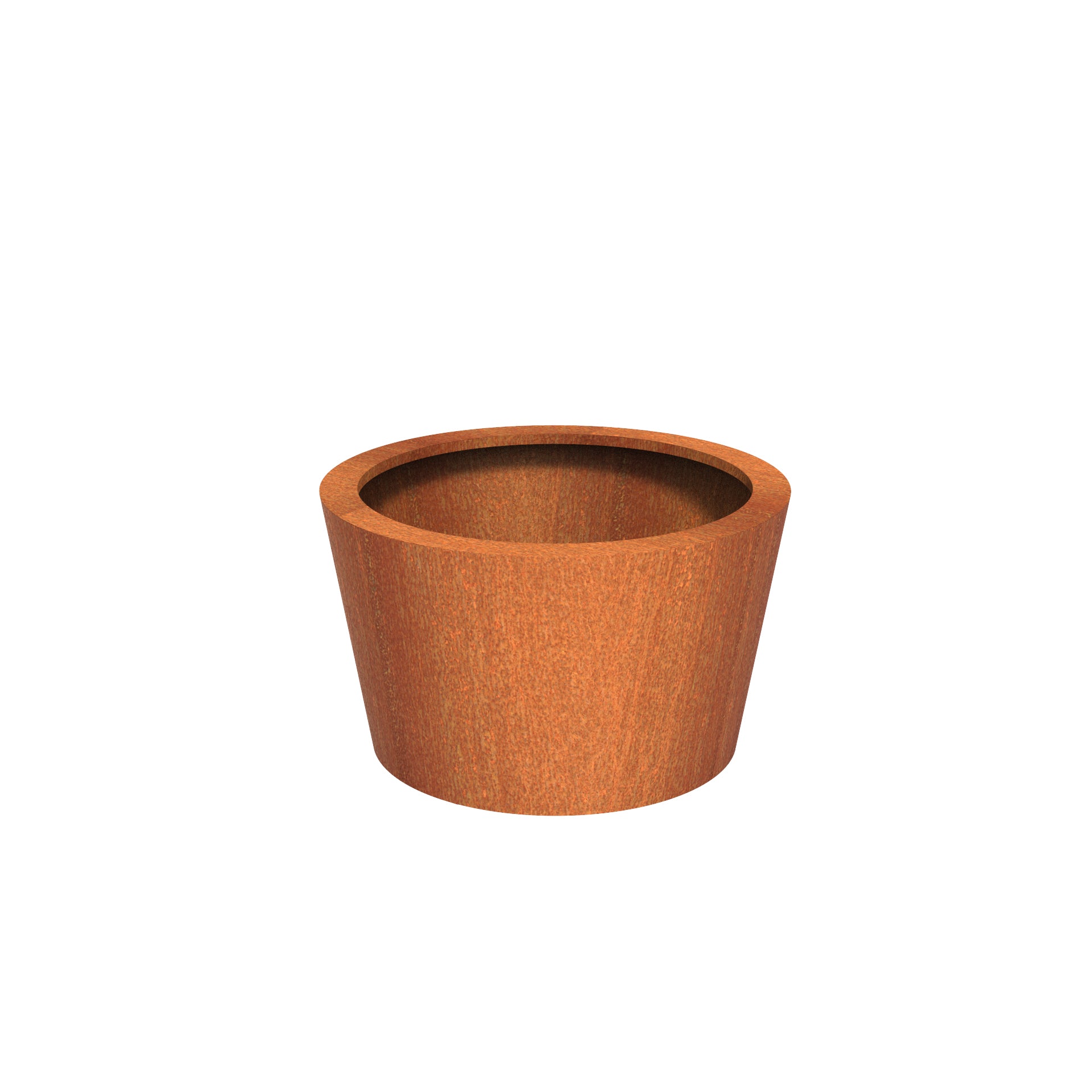 round corten steel garden planter