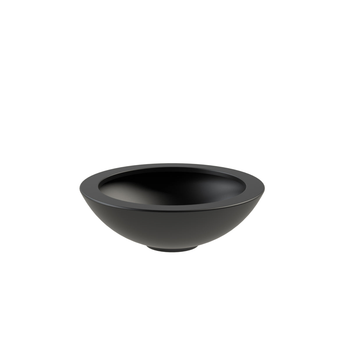 black dish fiberglass garden planter