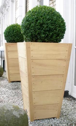 tapered hardwood garden planter