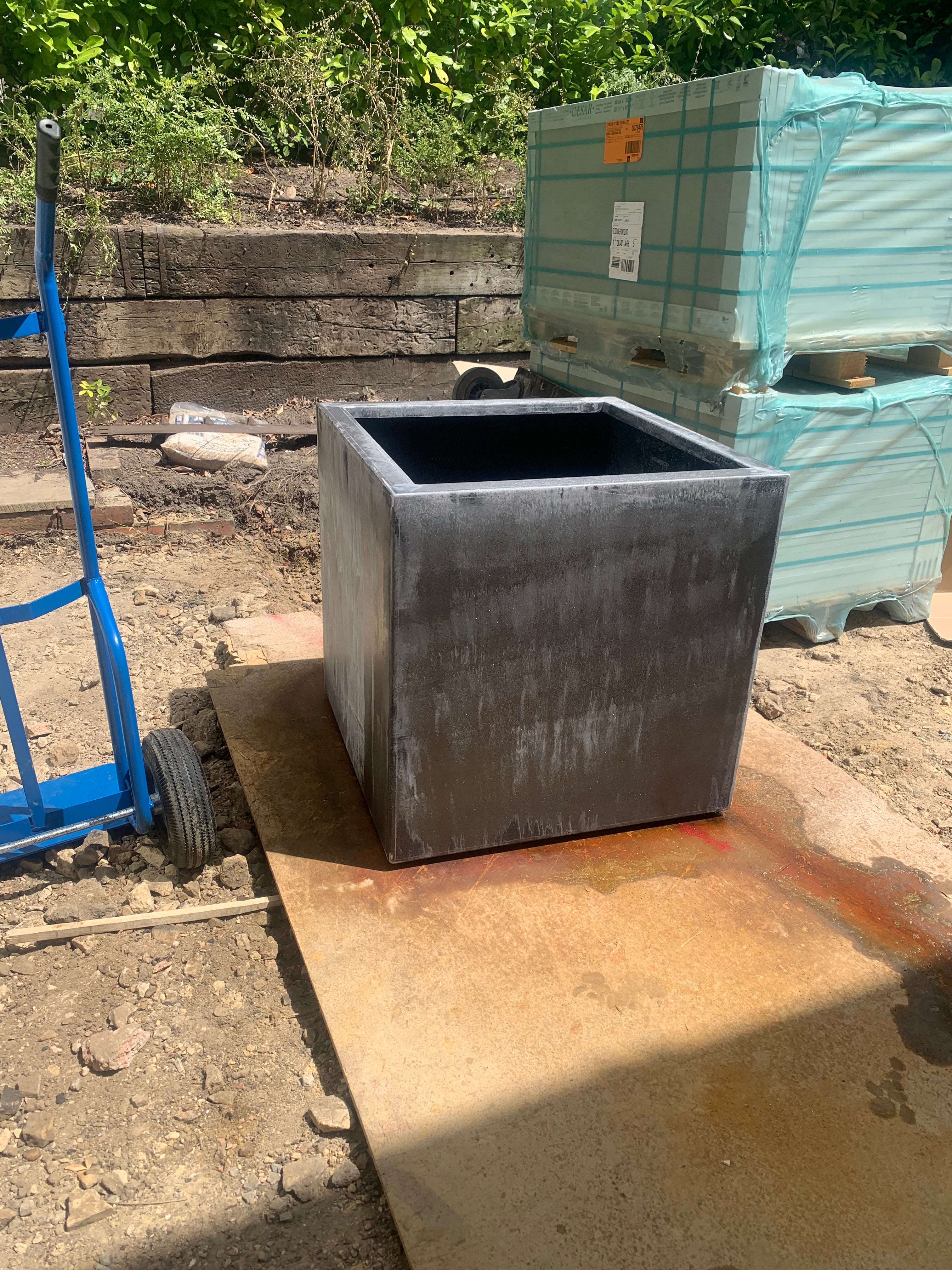 un-rusted corten steel garden planter