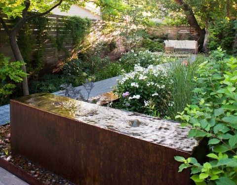 corten steel rectangular water block