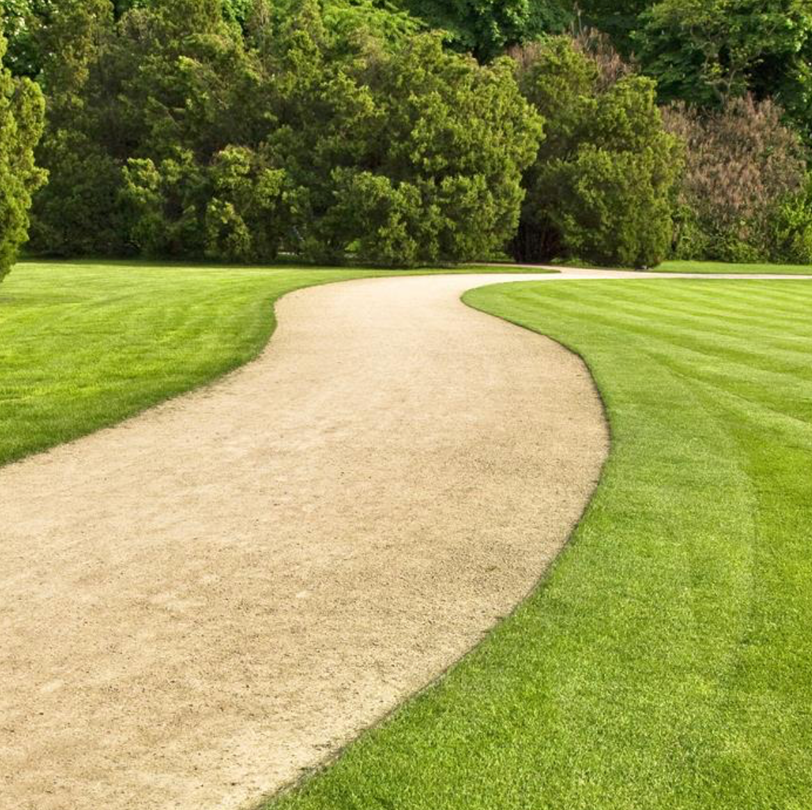 folded corten garden edging on pathway
