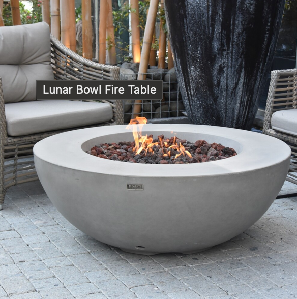 round grey gas fire bowl alight