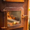 Gap corten steel outdoor fireplace