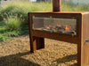 corten steel gas outdoor fireplace